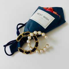  Cài Áo Chanel Màu Vàng, Đen Và Ngọc Trai Trắng (BU) 