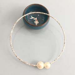  Vòng Cổ Choker Dior 2 Viên Ngọc Trai Màu Trắng Quý Phái 