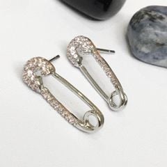  Bông Tai Cây Kim Tâm Pha Lê Hồng (AG) 