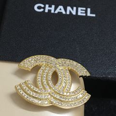  Cài Áo Nam, Nữ - Chanel Màu Vàng Pha Lê Trắng (BN) 