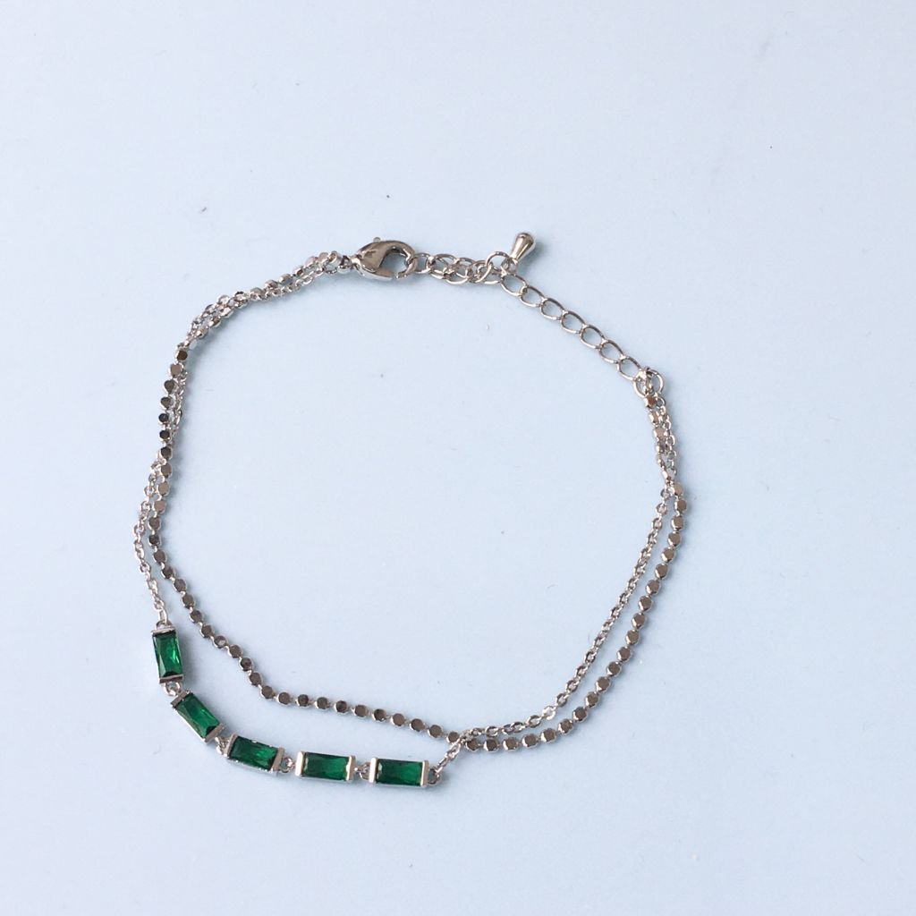  Vòng Tay 2 Vòng Pha Lê Xanh Lá Tinh Tế 