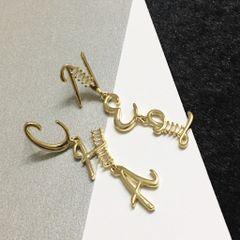  Bông Tai Chanel Bản To Màu Vàng Pha Lê Trắng (BN) 