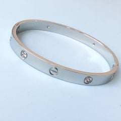  Vòng Tay Nam, Nữ TiTan Cao Cấp - Cartier Màu Trắng Pha Lê (AF) 