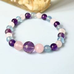  Vòng Đá Phong Thuỷ Cao Cấp - Đá Aquamarine, Đá Thạch Anh Tím, Hồng & Trắng 