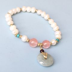  Vòng Đá Phong Thuỷ Cao Cấp - Đồng Tiền Đá Cẩm Thạch & Thạch Anh Tím, Thạch Anh Dâu Tây Tự Nhiên 