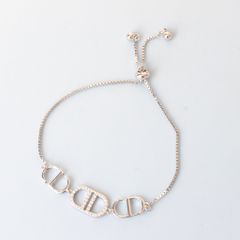  Vòng Tay Dior Dây Rút Pha Lê Trắng (AB) 