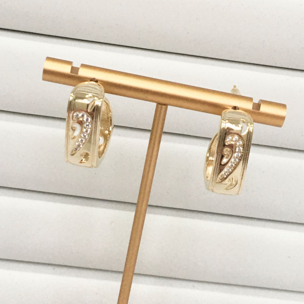  Bông Tai Nike Bản To Màu Vàng Pha Lê Trắng Cá Tính 