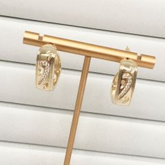  Bông Tai Nike Bản To Màu Vàng Pha Lê Trắng Cá Tính 