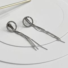  Bông Tai Vòng Tròn Tua Rua Pha Lê Trắng Tinh Tế (AK) 