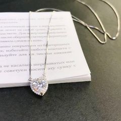  Dây Chuyền Bạc Cao Cấp - Trái Tim Pha Lê Trắng (AN) 