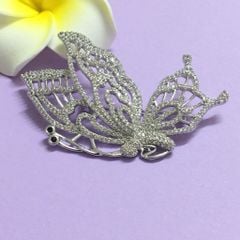  Cài Áo Con Bướm Pha Lê Trắng (AH) 