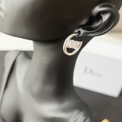  Bông Tai Dior Màu Trắng Pha Lê (AO) 