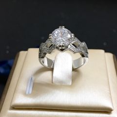  Nhẫn Nữ Cao Cấp - Zic Zac Pha Lê Trắng Cá Tính 