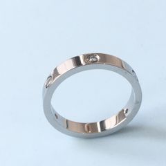  Nhẫn Nam, Nữ Titan Cao Cấp - Cartier Màu Trắng Pha Lê (AE) 