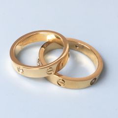  Nhẫn Cặp Đôi Tình Yêu - Cartier Màu Vàng TiTan Cao Cấp Pha Lê (AG) 