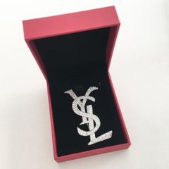  Cài Áo Nam, Nữ - YSL Màu Trắng Pha Lê (AR) 
