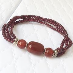  Vòng Đá Phong Thuỷ Cao Cấp - Đá Garnet Ngọc Hồng Lựu Tự Nhiên 3 Vòng May Mắn & Bình An 