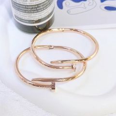  Vòng Tay Nam, Nữ TiTan Cao Cấp - Cartier Cây Đinh Màu Vàng Hồng Pha Lê Trắng 