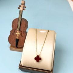  Dây Chuyền Titan Cao Cấp - Cỏ 4 Lá May Mắn Màu Vàng Đỏ (AP) 