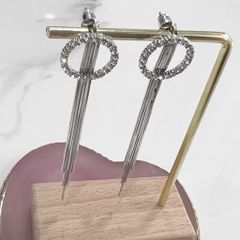  Bông Tai Vòng Tròn Tua Rua Pha Lê Trắng Tinh Tế (AK) 