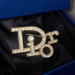  Cài Áo Nam, Nữ - Dior Màu Vàng Pha Lê Trắng (AM) 