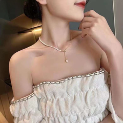  Dây Chuyền Ngắn - Chuỗi Ngọc Trai Nước Ngọt Quý Phái ( Có 2 Kiểu Đeo ) 