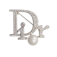  Cài Áo Dior Màu Trắng Ngọc Trai & Pha Lê (AN) 