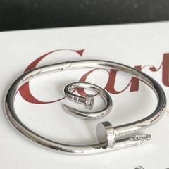  Bộ Trang Sức Cây Đinh Cartier Titan Cao Cấp - Vòng Tay & Nhẫn Màu Trắng Pha Lê (AC) 