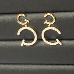  Bông Tai Cartier Bản To Màu Vàng Ngọc Trai & Pha Lê Trắng (AD) 