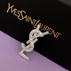  Cài Áo Nam, Nữ - YSL Màu Trắng Pha Lê (AG) 