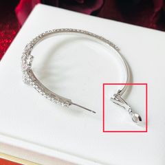  Bông Tai Chanel Khoen Tròn Màu Trắng 5cm Pha Lê (BR) 
