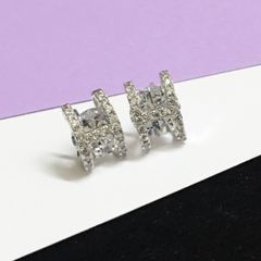  Bông Tai Hermes Màu Trắng Pha Lê (AE) 