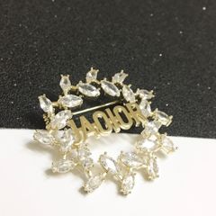  Cài Áo Nam, Nữ - Dior Màu Vàng Pha Lê Trắng (AD) 