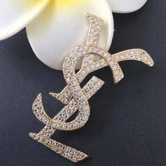  Cài Áo Nam, Nữ - YSL Màu Vàng Pha Lê Trắng (AI) 