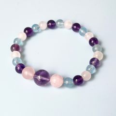  Vòng Đá Phong Thuỷ Cao Cấp - Đá Aquamarine, Đá Thạch Anh Tím, Hồng & Trắng 