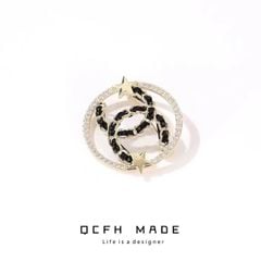  Cài Áo Nam, Nữ - Chanel Màu Vàng Pha Lê Trắng (AU) 