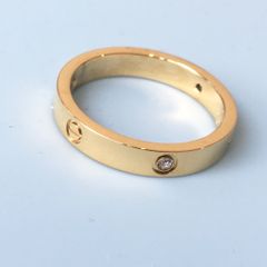  Nhẫn  Nam, Nữ Titan Cao Cấp - Cartier Màu Vàng Pha Lê (AI) 