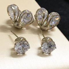  Bông Tai Dior Màu Vàng Pha Lê Trắng (AG) - Có 3 Kiểu Đeo 