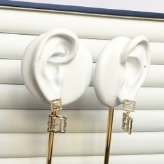  Bông Tai Hermes Màu Vàng Pha Lê Trắng Sang Trọng (AP) 