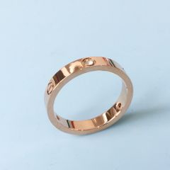  Nhẫn Nam, Nữ Titan Cao Cấp - Cartier Màu Vàng Hồng Pha Lê (AD) 