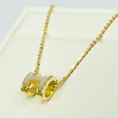  Dây Chuyền Bạc Cao Cấp - Hermes Màu Vàng Vỏ Trai Thiên Nhiên Màu Trắng (AI) 