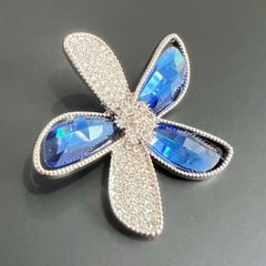  Cài Áo Cánh Hoa Pha Lê Xanh Bích 