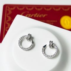  Bông Tai Cây Đinh Cartier Màu Trắng Pha Lê (AC) 