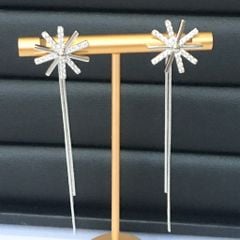  Bông Tai Tua Rua Cánh Hoa Pha Lê Trắng (AY) - Có 3 Kiểu Đeo 