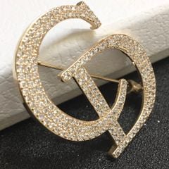  Cài Áo Nam, Nữ - Dior Màu Vàng Hồng Pha Lê Trắng (AG) 