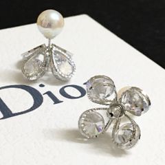  Bông Tai Dior Màu Vàng Ngọc Trai & Pha Lê Trắng (AF) - Có 3 Kiểu Đeo 