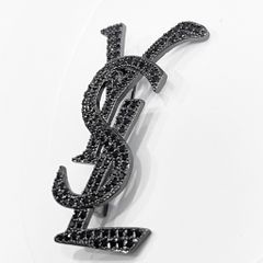  Cài Áo Nam, Nữ - YSL Bản To Pha Lê Đen Sang Trọng (AN) 