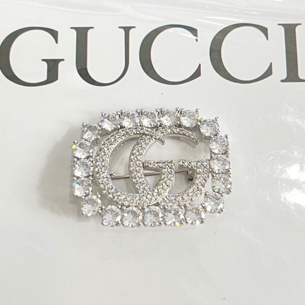  Cài Áo Nam, Nữ - Gucci Pha Lê Trắng (AJ) 