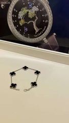  Bộ Trang Sức Cỏ 4 Lá May Mắn Trắng Đen Size 1cm - Dây Chuyền, Vòng Tay & Bông Tai Pha Lê (AR) 