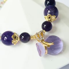  Vòng Đá Phong Thuỷ Cao Cấp - Túi Tiền May Mắn Đá Thạch Anh Tím Tự Nhiên 